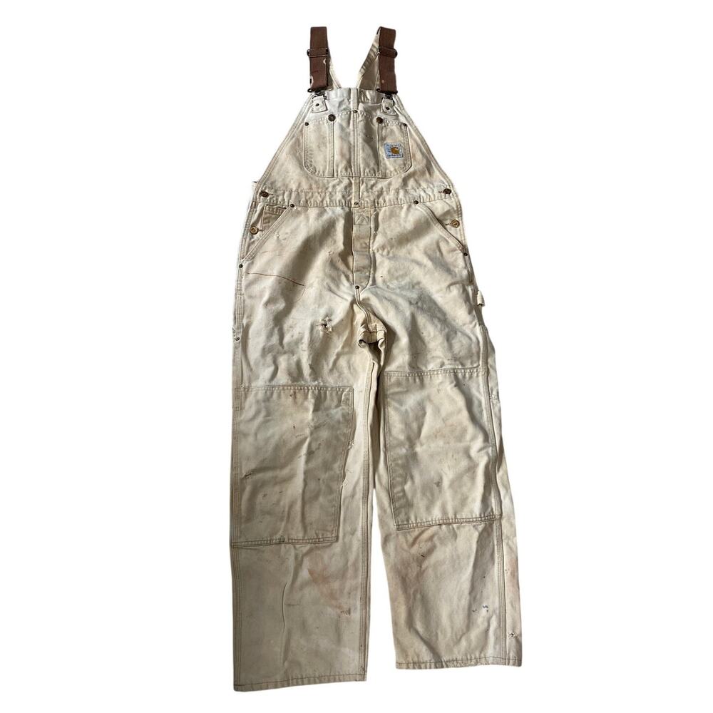 Vintage 1989 Carhartt 100th Anniversary Overalls Distressed Double Knee Thrashed